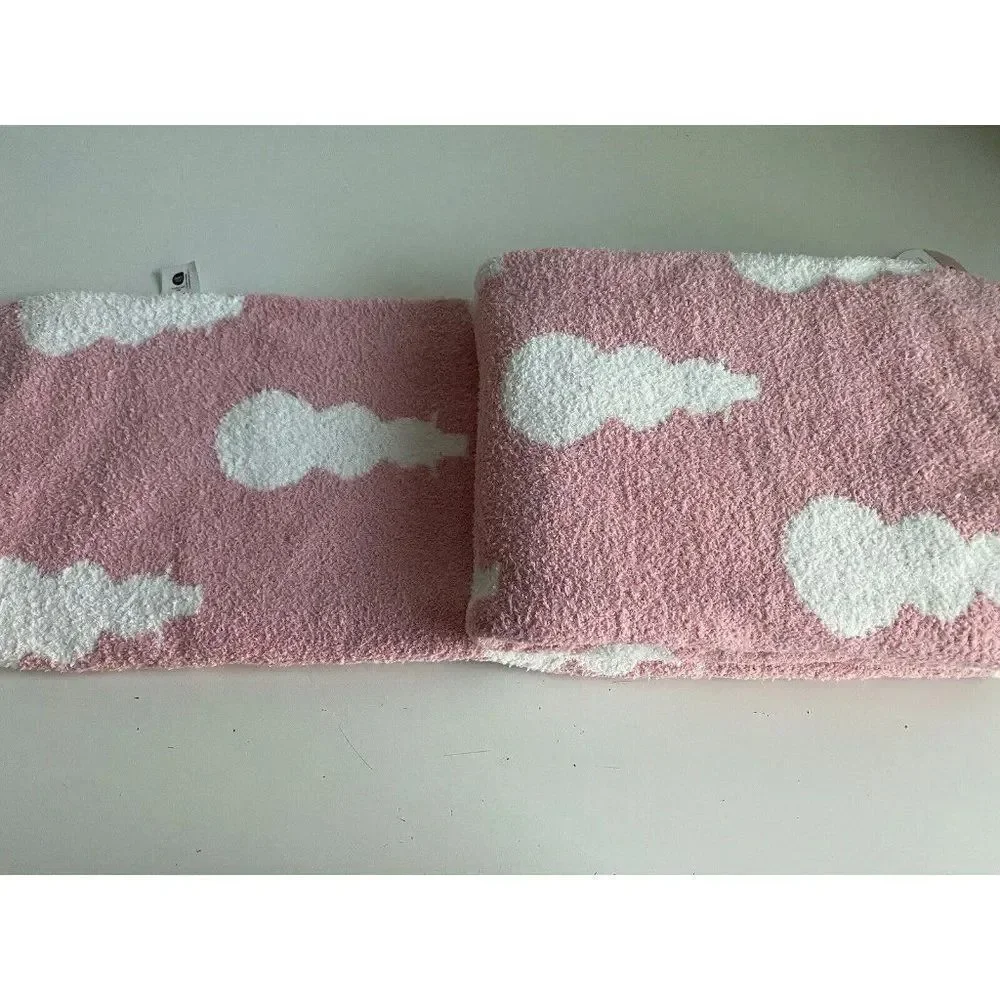 Cupcakes And Cashmere Christmas Snowman Pink Blanket‎ Throw Soft 50X70” NEW
